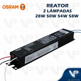REATOR ELETRÔNICO OSRAM  P/LÂMPADA FLUORESCENTE 2x28W 50W 54W 58W MULTITENSÃO