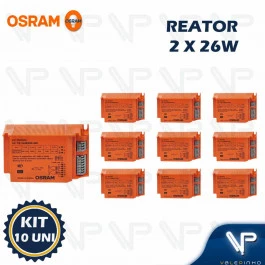 REATOR ELETRÔNICO OSRAM P/LÂMPADA COMPACTA 2x26Wx220V EZ-T/E KIT10
