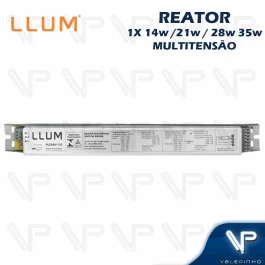 REATOR ELETRÔNICO P/LÂMPADA FLUORESCENTE 1x14W 21W 28W 35W MULTITENSÃO