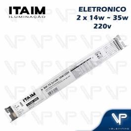 REATOR ELETRÔNICO P/LÂMPADA FLUORESCENTE 2x14W 21W 25W 28W 35W x 220V