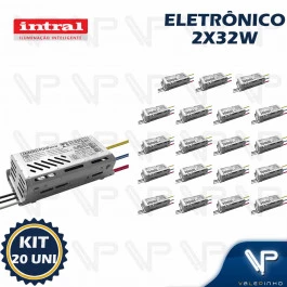 REATOR ELETRÔNICO INTRAL P/LÂMPADA FLUORESCENTE 2X32W BIVOLT POUP KIT20