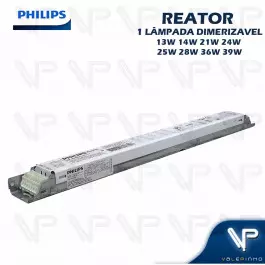 REATOR ELETRÔNICO PHILIPS DIMERIZÁVEL P/LÂMPADA FLUORESCENTE 1x13W 14W 21W 24W 25W 28W 36W 39W x 220V