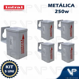 REATOR INTRAL PARA LÂMPADA VAPOR METÁLICO   250W 220V(USO EXTERNO) 01209 KIT5