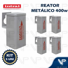 REATOR INTRAL PARA LÂMPADA VAPOR METÁLICO   400W 220V(USO EXTERNO) 01210 KIT5