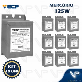 REATOR PARA LÂMPADA VAPOR MERCÚRIO 125W 220V(USO INTERNO) KIT10