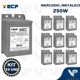 REATOR PARA LÂMPADA VAPOR MERCÚRIO 250W 220V(USO INTERNO) KIT10