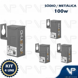 REATOR PARA LÂMPADA VAPOR SÓDIO/METÁLICO    100W 220V(USO EXTERNO) KIT4
