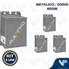 REATOR PARA LÂMPADA VAPOR SÓDIO/METÁLICO   400W 220V(USO INTERNO) KIT4