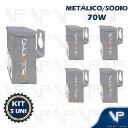 REATOR PARA LÂMPADA VAPOR SÓDIO/METÁLICO 70W 220V(USO EXTERNO)KIT5