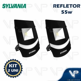 REFLETOR HOLOFOTE LED SMD 55W 3500K(BRANCO QUENTE)BIVOLT KIT2