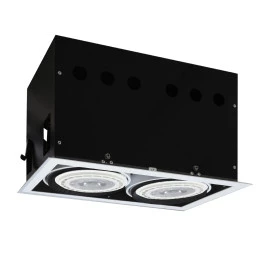SPOT EMBUTIR DUPLO COM 2 LAMPADAS AR111 11W 3000K(BRANCO QUENTE)GU10 ORIENTAVEL