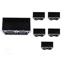 SPOT EMBUTIR DUPLO PARA 2 LAMPADAS AR111 GU10 ORIENTAVEL KIT6 