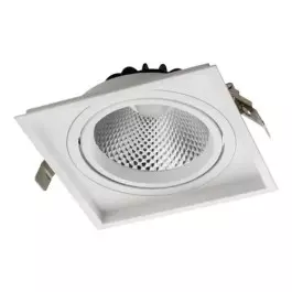 SPOT LED EMBUTIR QUADRADO DIRECIONALVEL 20W 220V 3000K(BRANCO QUENTE)BRANCO