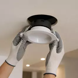 KIT10 SPOT LED RECUADO DOWNLIGHT REDONDO 7W 3000K(BRANCO QUENTE)BIVOLT