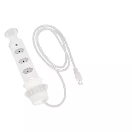 TORRE DE TOMADA RETRÁTIL DE EMBUTIR/BANCADA 3TOMADAS 2P+T 16A