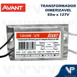 TRANSFORMADOR ELETRÔNICO DIMERIZÁVEL LÂMPADA HALÓGENA 50W 127V