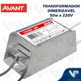 TRANSFORMADOR ELETRÔNICO DIMERIZÁVEL LÂMPADA HALÓGENA 50W 220V
