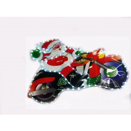 PAINEL PAPAI NOEL NA MOTOCICLETA - LED 8 FUNÇÕES 127V
