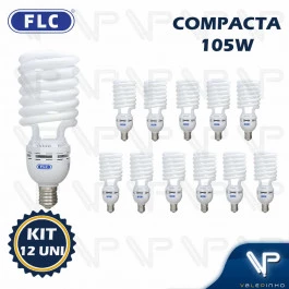 LÂMPADA COMPACTA ESPIRAL 105W 220V 6500K(BRANCO FRIO)E40 HIGH LUMEN TWISTER KIT12