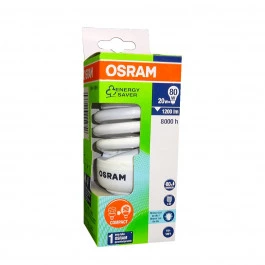 LÂMPADA COMPACTA ESPIRAL MINI OSRAM 20W 127V 6500K(BRANCO FRIO)E27 DULUXSTAR TWIST