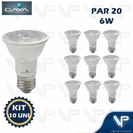 LÂMPADA LED PAR20 6W 6500K(BRANCO FRIO)E27 BIVOLT KIT10