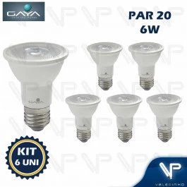 LÂMPADA LED PAR20 6W 6500K(BRANCO FRIO)E27 BIVOLT KIT6