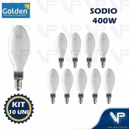 LÂMPADA VAPOR DE SÓDIO OVOIDE 400W 2000K(BRANCO QUENTE)E40 SON-E KIT10