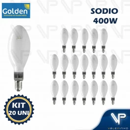 LÂMPADA VAPOR DE SÓDIO OVOIDE 400W 2000K(BRANCO QUENTE)E40 SON-E KIT20