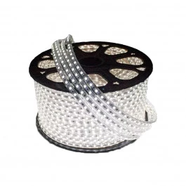 MANGUEIRA LED CHATA 2 FIOS BRANCO FRIO 220V 100 METROS