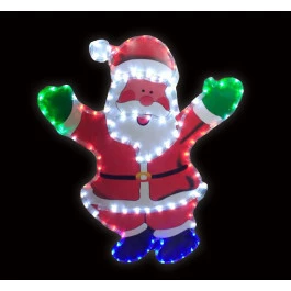 PAINEL PAPAI NOEL COLORIDA MANGUEIRA LED 220V 54x75cm