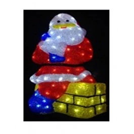 PAPAI NOEL GRANDE NA CHAMINÉ ACRÍLICO 127V 0,60m