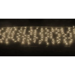 CASCATA 400 LÂMPADAS LED 3000K(BRANCO QUENTE)8 FUNÇÕES 127V FIO BRANCO 10M