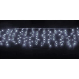 CASCATA 400 LÂMPADAS LED 6500K(BRANCO FRIO)8 FUNÇÕES 127V FIO BRANCO 10M