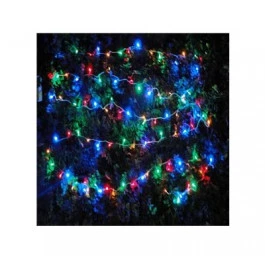CASCATA 144 LÂMPADAS LED COLORIDO COM ESTRELA FIXO 220V FIO BRANCO 10M