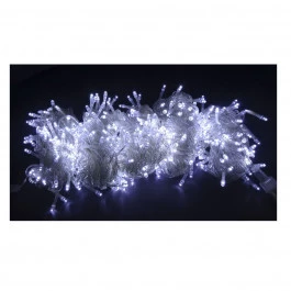 PISCA 100 LÂMPADAS LED 6500K(BRANCO FRIO) FIXO 220V FIO TRANSPARENTE 10M+TOMADA KIT6 
