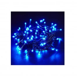 PISCA 100 LÂMPADAS LED AZUL 8 FUNÇÕES 220V FIO VERDE 10M