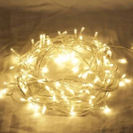 PISCA 100 LÂMPADAS LED BLINDADO 3000K(BRANCO QUENTE)FIXO 220V FIO BRANCO 10M