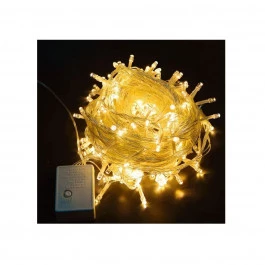 PISCA 100 LÂMPADAS LED BLINDADO 3000K(BRANCO QUENTE)FIXO 127V FIO BRANCO 10M