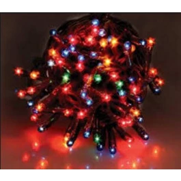 PISCA 100 LÂMPADAS LED COLORIDO 8 FUNÇÕES 220V FIO VERDE 10M