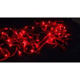 PISCA 100 LÂMPADAS LED BLINDADO VERMELHO FIXO 220V FIO VERDE 10M