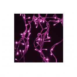 PISCA 100 LÂMPADAS LED VIOLETA 8 FUNÇÕES 127V FIO TRANSPARENTE 10M