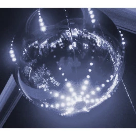 BOLA ILUMINADA COM LED DIGITAL PISCA MULTI FUNÇÕES 15cm Prata