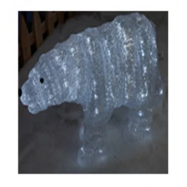 URSO EM ACRÍLICO LED BRANCA 8 FUNÇÕES 220V 25 x 15cm