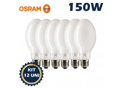 LÂMPADA VAPOR SÓDIO OVOIDE OSRAM   150W 2000K(BRANCO QUENTE)E40 SIL NAV/SON-E KIT12