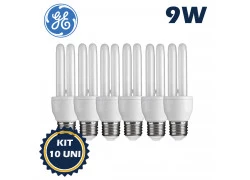 LÂMPADA COMPACTA 2U GE 9W 127V 4000K(BRANCO NEUTRO) E27 KIT10
