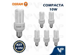 LÂMPADA COMPACTA 3U OSRAM 10W 127V 6500K(BRANCO FRIO)E27 DULUXSTAR KIT6