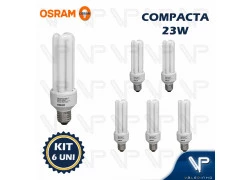 LÂMPADA COMPACTA 3U OSRAM 23W 220V 2700K(BRANCO QUENTE)E27 DULUXSTAR KIT6