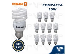 LÂMPADA COMPACTA ESPIRAL MINI OSRAM 15W 220V 2700K(BRANCO QUENTE)E27 DULUXSTAR TWIST KIT12
