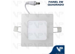 PAINEL PLAFON LED 3W EMBUTIR QUADRADO 3000K(BRANCO QUENTE)BIVOLT